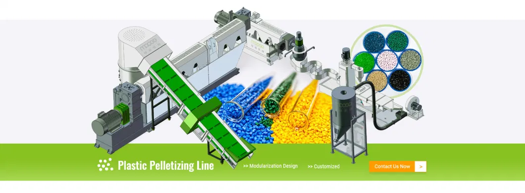 Waste PP/PE/LDPE/HDPE/BOPP/PA/PVC/ABS/PS/PC/EPE/EPS/PET Film Flake Jumbo Woven Bag Plastic Granulator Line Pelletizing Plant Granulating Recycling Machine